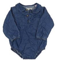 Tmavomodré riflové košilové body Zara