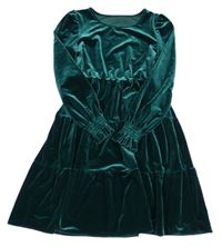 Tmavozelené sametové šaty 