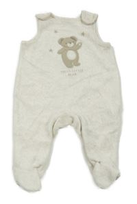 Světlebéžové sametové dupačky s medvědem C&A