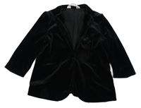 Černé lesklé sametové sako H&M