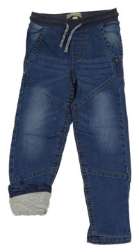 Tmavomodré podšité rifle s úpletový pasem Pocopiano