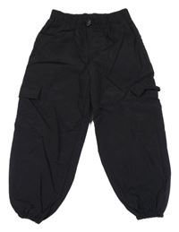 Černé šusťákové cuff cargo kalhoty George