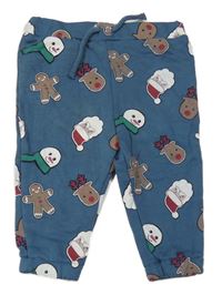 Modrošedé tepláky se sněhuláky a soby Primark