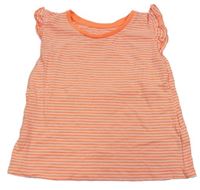 Neonově oranžovo-bílé pruhované tričko Matalan
