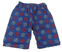 Tmavomodré pyžamové kraťasy s potiskem Avengers 