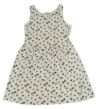 Bílé bavlněné šaty s palmami H&M
