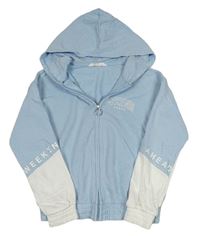 Světlemodro-bílá propínací mikina s kapucí H&M