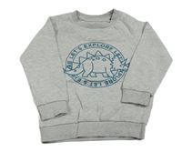 Šedá melírovaná mikina s dinosaurem F&F