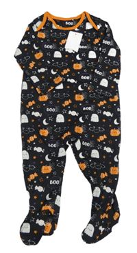 Nové - Černo-oranžový overal s halloweenským motivem Mothercare