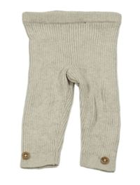 Béžové žebrované pletené kalhoty F&F