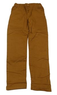 Medové plátěné podšité kalhoty Little kids