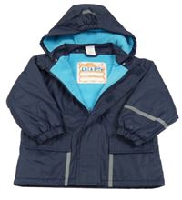 Tmavomodrá nepromokavá jarní bunda s odepínací kapucí Papagino