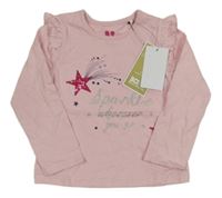 Nové - Světlerůžové triko s hvězdičkami a nápisem V by Very