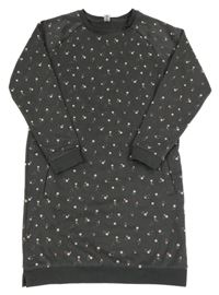 Šedé teplákové šaty s kytičkami Yigga