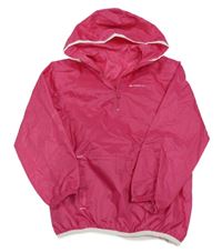 Růžová funkční šusťáková větrovka s kapucí Decathlon