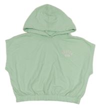 Mátové crop oversize tričko s nápisem a kapucí Page One Young 