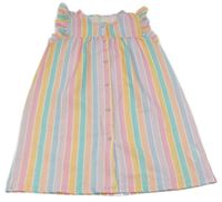 Barevné pruhované  krepové propínací šaty Shein