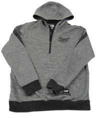 Šedo-černá melírovaná sportovní mikina s logem a kapucí Sonneti 