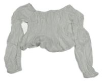 Bílá crop halenka s puntíky Next