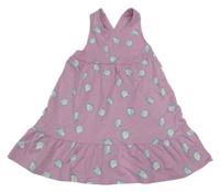Světlerůžové bavlněné šaty s mušličkami Mothercare