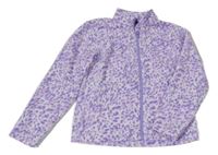 Světlefialovo-růžová vzorovaná fleecová propínací mikina Eddie Bauer
