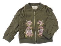 Khaki lehká bunda s květy River Island