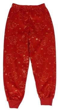 Červené plyšové domácí kalhoty s Minnie Disney
