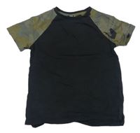 Černo-khaki-army melírované tričko Next