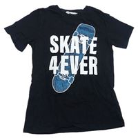Černé tričko se skateboardem a nápisy zn. H&M