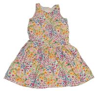 Smetanovo-barevné kytičkované šaty H&M