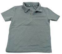 Tmavošedé vzorované polo tričko se zipem Reiss