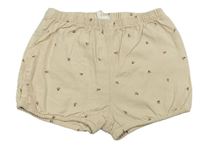 Světlebéžové plátěné kraťasy s kytičkami H&M