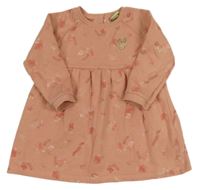 Pudrové teplákové šaty s houbičkami a lístečky a zlatým srdíčkem TAPE 'A L'OEIL 