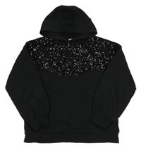 Černá mikina s flitry a kapucí PRIMARK