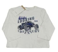 Nové - bílé triko s monster truckem a nápisy name it.