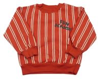 Červeno-bílá pruhovaná mikina s nápisy H&M