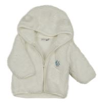 Bílá chlupatá bunda s hvězdičkou a kapucí s oušky Ergee