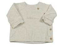 Světlebéžová melírovaná propínací mikina s nápisem H&M