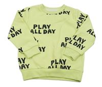 Světlezelená mikina s nápisy F&F