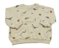 Smetanová oversize mikina s dinosaury H&M