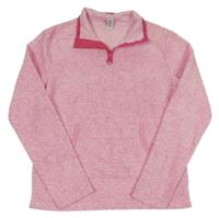 Světlerůžová melírovaná fleecová mikina s kapsou YIGGA