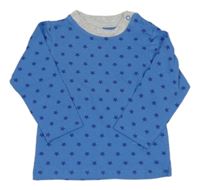 Modro-světlešedé pyžamové triko s hvězdičkami 