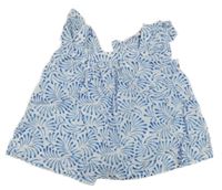 Bílo-modrá vzorovaná halenka s volánky Blu Kids