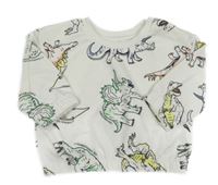 Smetanová oversize mikina s dinosaury PRIMARK
