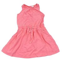 Neonově růžové bavlněné šaty Next