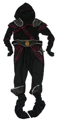 Kostým - Černá kombinéza s kapucí - ninja