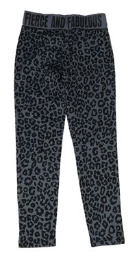 Tmavomodré sportovní legíny s leopardím vzorem Y.F.K.