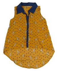Medová halenka se psy a srdíčky Matalan