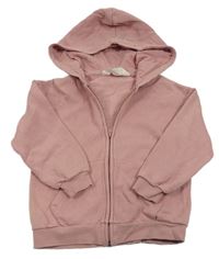 Starorůžová propínací mikina s kapucí zn. H&M