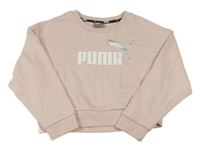 Růžová crop mikina s logem Puma